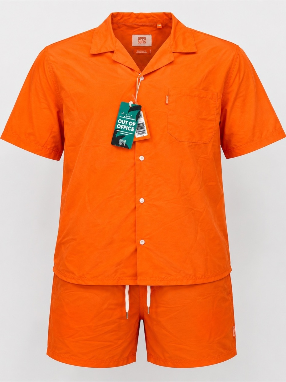 OPPOSUITS Men’s 2XL Neon Orange Matching Swim Trunks & Shirt Set